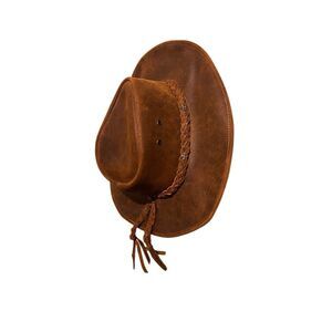Vintage Handmade in Mexico Genuine Leather Western Cowboy Hat Men's L